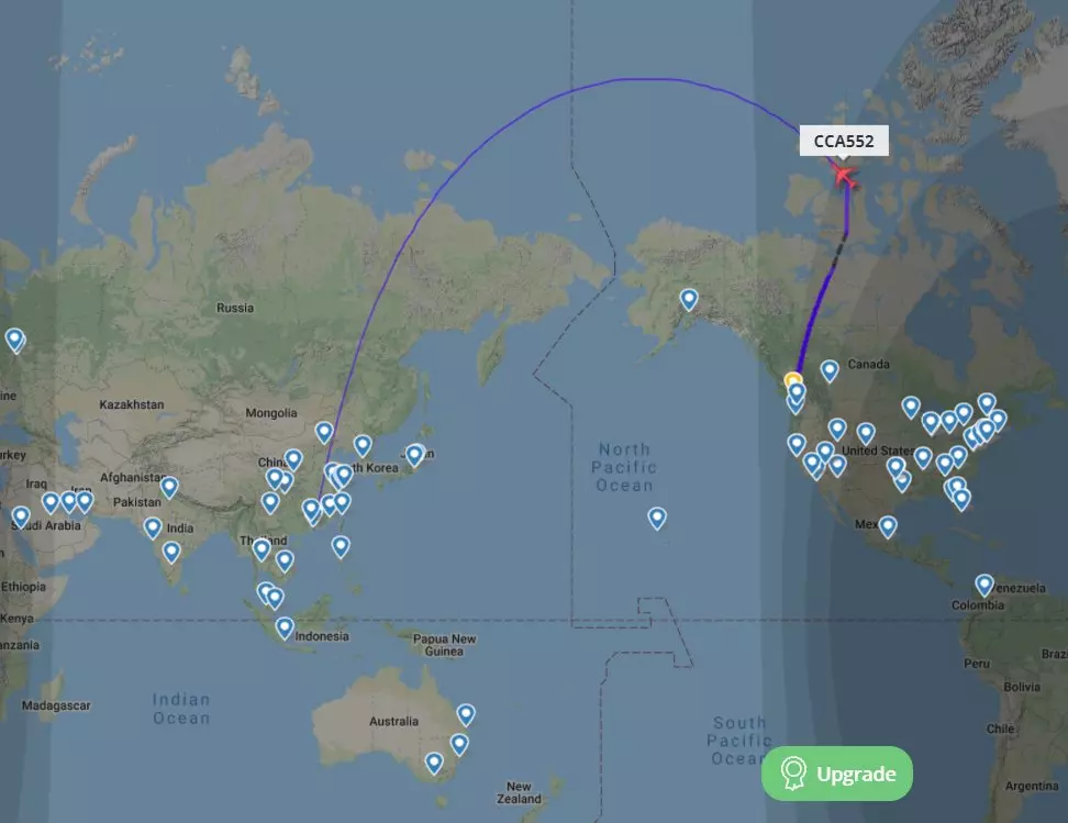 孟晚舟回国航线图