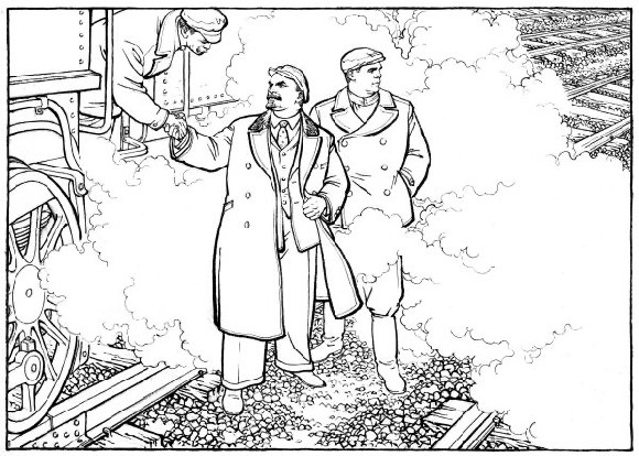 《列宁在十月》白描连环画